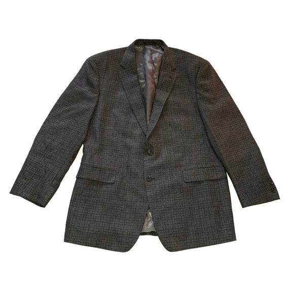 Vintage Champs Lambs Wool Gray Plaid Blazer